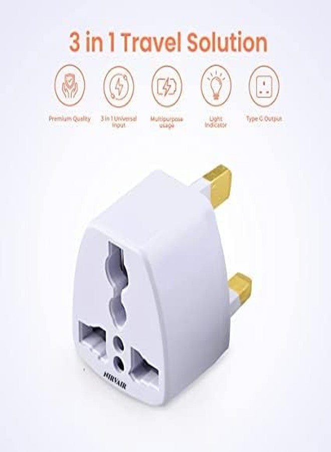 Nirvair Type-G Plug Adapter UK Converter - (1pcs) India to UK Plug Adaptor for Hong Kong, UAE, Dubai, Singapore England Universal Travel Adapter Power Plug (Pack of 1) (3) - Image 3